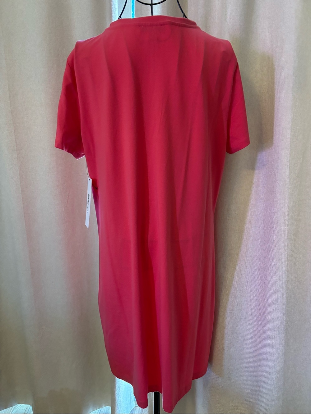 Calvin Klein Coral Pink Short Sleeve Shift Dress - Picture 5 of 7
